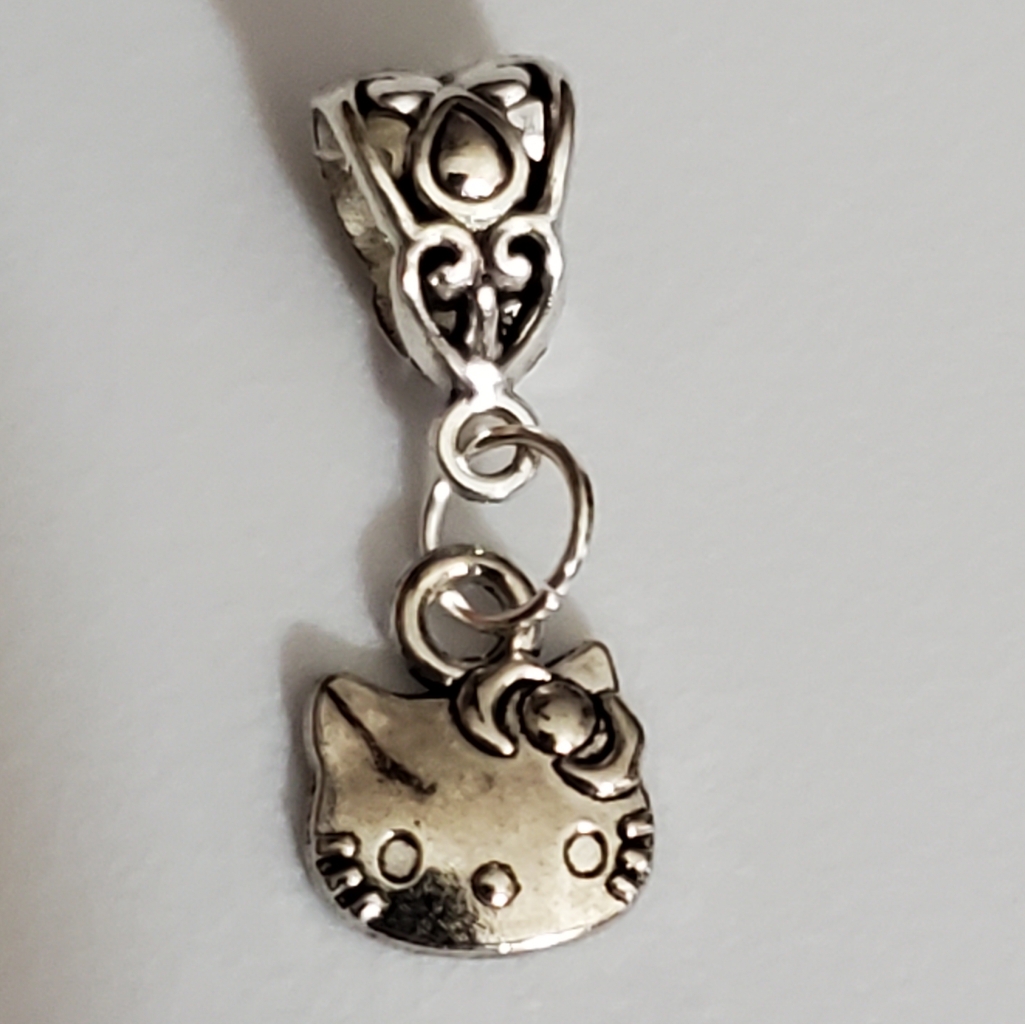 Hello Kitty Sanrio Necklace Pendant For Silver Chain Handmade New Decorative